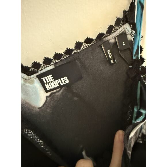 NWT The Kooples 90’s Slip Dress Black Blue Floral US "2" M Grunge ASO THE TALK - Picture 9 of 14